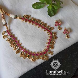 Oval Kemp Short Necklace Set-Fashion Jewelry - Product Image 1