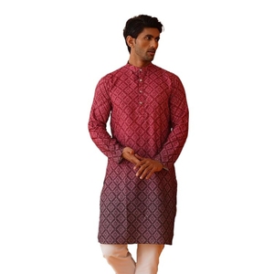 Kurta informal de algodón de corte regular para hombre - Product Image 1