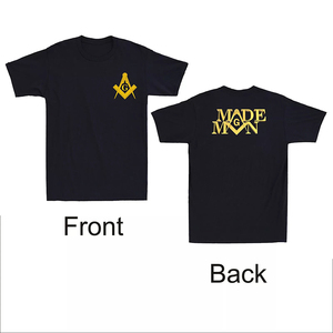 Camiseta Masónica Vintage para Hombre con Logotipo de Compás y Escuadra, Hecha a Medida, de Alta Calidad, de Manga Corta - Product Image 3