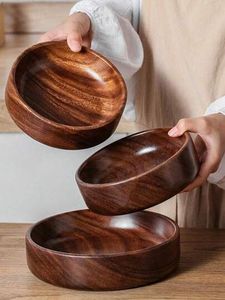 Tazón de Madera de Acacia Redondo para Ensaladas y Frutas, de Lujo, para Cocina, con Tazón para Salsas, Venta al Por Mayor - Product Image 5