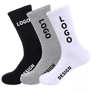 Fournisseur de chaussettes en nylon et spandex extensibles, avec logo et design personnalisés, chaussettes en tissu éponge rembourrées, absorbant la transpiration, chaussettes sans couture, chaussettes douces. - Product Image 1