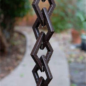 Chaîne de pluie en acier Corten pour jardin, décoration extérieure pour gouttière - Product Image 5