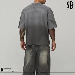 Camiseta Oversize Gris para Hombre, Manga Corta, Cuello Redondo, Estilo Casual Urbano, Algodón Transpirable, Logotipo Estampado en la Parte Delantera - Product Image 2