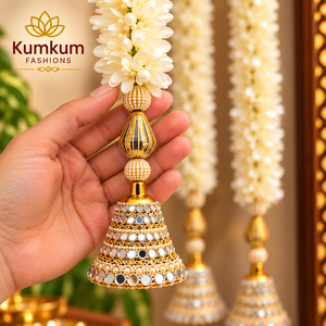Artificial Jasmine Mogra Bell Garland 3 Feet Indian Wedding Door Wall Hanging For festive <b>favors</b> Mandap Temple Diwali Home Decor - Product Image 3