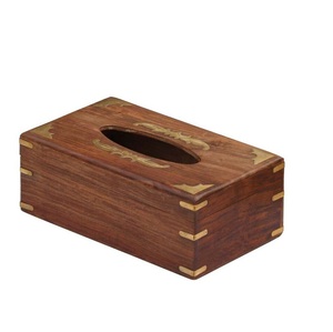 Caja de pañuelos de madera con diseño clásico rectangular para decoración de mesa de oficina en el hogar, uso práctico para caja de pañuelos - Product Image 3