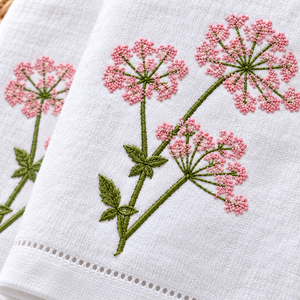 Serviettes d'invité en coton blanc brodées à la machine de qualité supérieure, motif floral rose élégant, serviette décorative pour la maison et les mariages - Product Image 4
