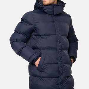Veste d'hiver décontractée pour homme, à capuche, rembourrée de duvet, coupe-vent, avec fermeture éclair et poches latérales - Product Image 5