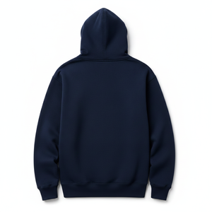<b>Men's</b> Oversized Pullover Hoodie <b>Navy</b> Cotton <b>Fleece</b> Kangaroo Pocket Drawstring Streetwear Winter Sweatshirt - Product Image 2