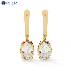 Pendientes redondos de 18k con diamantes cultivados en laboratorio, certificados por IGI, personalizables, tipo huggie, color DE, VVS-VS. - Product Image 3