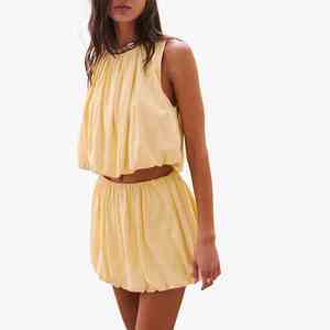 2026 New Casual Street Wear Women Clothing Sleeveless <b>Bubble</b> <b>Top</b> And <b>Bubble</b> Mini Skirt 2 Pieces Set Summer Fashion Women Skirt - Product Image 1