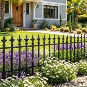 Set di 5 Recinzioni Pieghevoli Nere da Giardino, Barriera per Animali Senza Scavo, Recinzione Decorativa in Metallo per Prato e Vialetti Esterni - Product Image 5