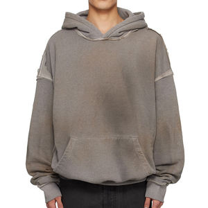 Custom <b>Men</b> Sun Faded Hoodie Heavyweight Cotton Fleece Oversized Vintage <b>Pullover</b> Wholesale Supplier - Product Image 1