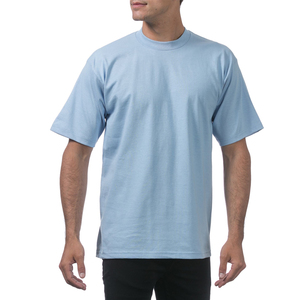 เสื้อยืดคอกลมแขนสั้นผ้าฝ้ายสีน้ำเงินสำหรับผู้ชาย ทรงปกติ ระบายอากาศได้ดี แห้งเร็ว ขายส่งราคาถูก - Product Image 3