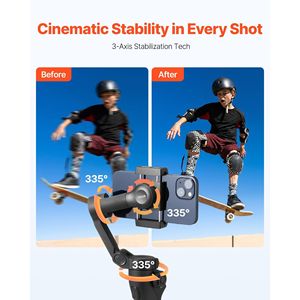 Stabilizzatore Gimbal Pieghevole a 3 Assi per Smartphone Compatibile con Android e Telefono - Product Image 2
