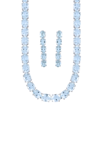 Conjunto de Collar de Aguamarina en Plata de Ley 92.5 KLSS-40158 - Product Image 2