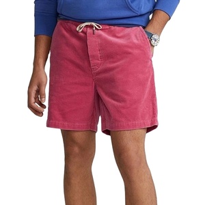 Pantalones Cortos Bermuda de Pana Roja para Hombre, Cintura Media, con Cordón, Color Sólido, Tejido Transpirable, Estilo Casual - Product Image 2