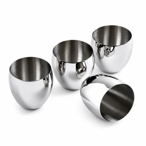 Vaso de metal irrompible con forma de huevo, de acero inoxidable pulido a espejo, para agua, zumo, bar, venta al por mayor - Product Image 1