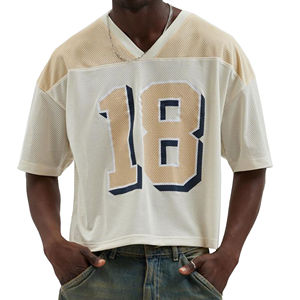 New Arrival OEM Custom Printed New High Quality Mesh American Football Jersey Knitted Plus Size Men Breathable - Product Image 1