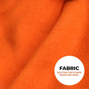 Gorro Escocés Tam o' Shanter Color Calabaza con Pompón, Gorro de Lana con Diseño de Escudo Familiar, Gorro Highland 2026 - Product Image 5