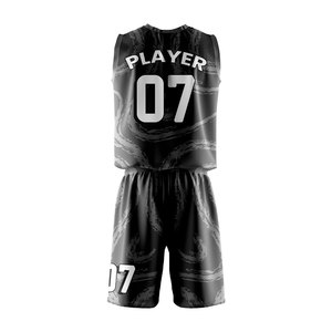 Ensemble short et maillot de basket personnalisé pour homme, grande taille, sans manches, antibactérien, imprimé par transfert thermique, 100% polyester respirant - Product Image 6
