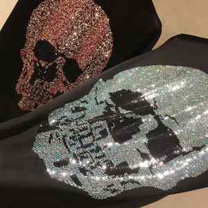 T-shirt en coton/polyester de haute qualité avec logo en strass brillant personnalisé, vente chaude, manches courtes, graphique pour hommes - Product Image 6