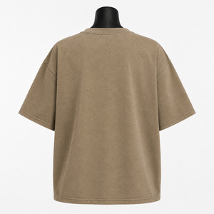 Camiseta Personalizada con Estampado Gráfico Extra Grande en Color Marrón Claro para Mujer, Algodón, Estilo Casual, Holgada, Streetwear, Precio Económico, Precio al por Mayor - Product Image 4