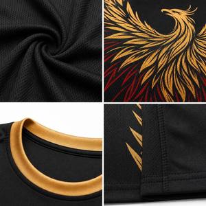 Phoenix Print TIMELY WEARS 100% Polyester Fußballtrikot für Herren, Kurzarm, Schwarz-Gold, Sublimationsdruck, Feuchtigkeitsableitend, Sportlich - Product Image 5