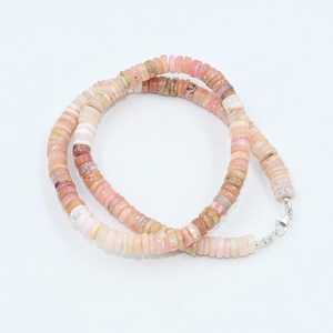 Natural Pink <b>Opal</b> Smooth Heishi Tyre Beaded Choker <b>Necklace</b> 6MM <b>Opal</b> Gemstone Candy <b>Necklace</b> For Women And Girls Wholesale - Product Image 2