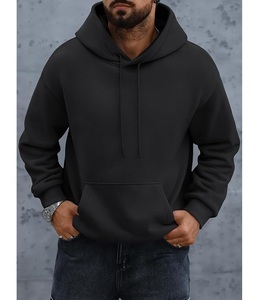 Nouveau sweat à capuche pour homme élégant, 100% coton, doublé, à manches longues, col tombant, uni, confortable, grande taille, personnalisable - Product Image 5