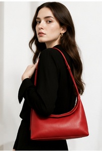 Premium Red Leather Japan Vintage Hobo Bag Women Minimalist Shoulder Handbag Elegant Everyday <b>Purse</b> OEM ODM Wholesale All - Product Image 5