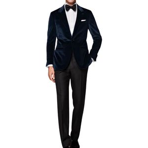 Traje de esmoquin negro para hombre con bordado azul claro, solapa tipo chal, diseño artístico, para fiesta, blazer, trajes de novio para matrimonio - Product Image 6