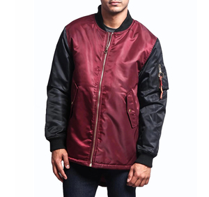 Nuevas Chaquetas Bomber de Moda Urbana al por Mayor para Hombre, Chaqueta Bomber Vintage de Satén Oversize de Poliéster para Invierno - Product Image 1
