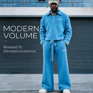 Unisex Lightweight <b>2</b>-in-<b>1</b> Light Blue Quarter-<b>Zip</b> Tracksuit Set Full Sleeve Regular Fit Solid Color Streetwear Casual <b>Sweatshirt</b> - Product Image 3
