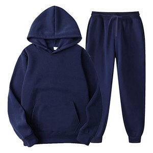 Conjunto Deportivo Informal Unisex para Niños, Sudadera con Capucha Negra y Pantalones Deportivos, Manga Larga, Color Sólido, con Cierre de Cordón y Bolsillos Laterales - Product Image 2