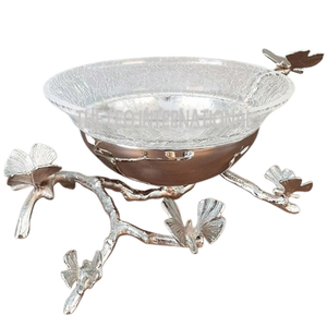 Nuevo Tazón para Servir Frutas de Diseño Floral Moderno, Dorado, de Acero Inoxidable y Aluminio, Estilo Japonés - Product Image 3