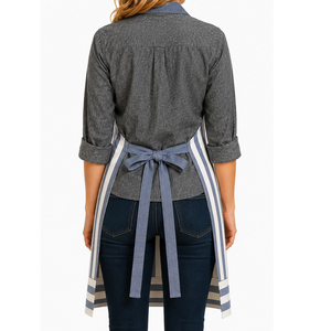 Knee Length Apron Set 100% Cotton Eco-Friendly Lightweight Kitchen Bib Apron <b>For</b> Women with Customized Color and Design. - Product Image 4