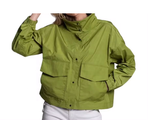 Chaqueta Cortavientos para Mujer, Impermeable, Transpirable, con Forro de Malla, Secado Rápido, Bolsillos Delanteros Personalizados, Chaqueta Corta de Nailon - Product Image 1