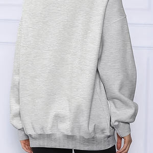 Sweat-shirt à capuche en molleton pour femme, col rond, avec logo personnalisé, pull à capuche oversize pour femme - Product Image 3
