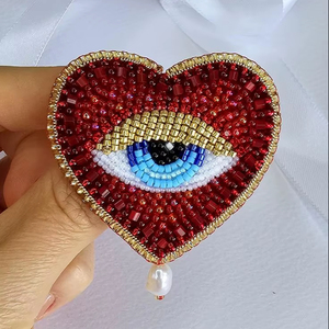 Luxury Beautiful Embroidered Beaded Brooch Luxury Handmade Dress Pin at Cheap Price - Product Image 1