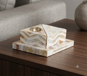 Juego de Incensario de Nácar Hecho a Mano, Soporte para Aromaterapia de Sándalo, Bandeja Decorativa Religiosa para Incienso, Incienso Indio - Product Image 1