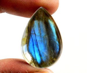 Labradorite bleue naturelle à 100 %, forme poire, cabochon lisse, pour la création de bijoux, disponible en différentes tailles, fabrication de bijoux en pierres précieuses. - Product Image 3