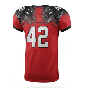 Uniforme de Fútbol Americano Personalizado Rojo y Negro 42, Jersey Sublimado y Pantalones Cortos, Ropa Deportiva para Hombre, Absorbe la Humedad, para Todas las Temporadas - Product Image 5