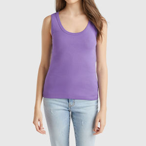 Débardeur côtelé moulant sexy de haute qualité pour femme, sans manches, couleur unie, tricoté, décontracté, respirant, séchage rapide, pour l'été - Product Image 6