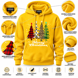 เสื้อฮู้ดดี้คอลเลคชั่นสุดเท่สำหรับผู้ชาย สวมใส่สบาย ระบายอากาศได้ดี มีกระเป๋าแบบจิงโจ้ เหมาะสำหรับเทศกาลคริสต์มาส - Product Image 5