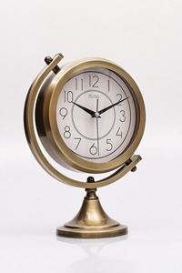 New Brass Desk <b>Clock</b> Circular Quartz <b>Battery</b> Operated Traditional Design Needle Display - Product Image 1