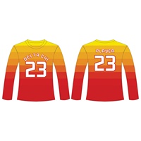Camiseta de Entrenamiento de Baloncesto, Camiseta de Manga Larga Sublimada, Absorbente de Humedad, Unisex, para Adultos, Color Degradado