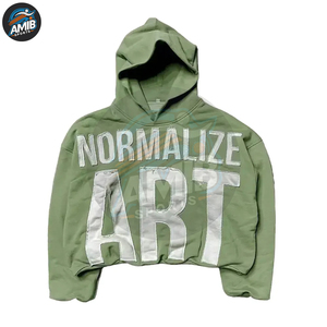 เสื้อฮู้ดดี้ปักลายสไตล์ดิสเทรสขายดี ดีไซน์ใหม่ ระบายอากาศได้ดี ผ้าคอตตอนผสม ราคาถูก เสื้อฮู้ดดี้ปักลายสไตล์ดิสเทรส - Product Image 3