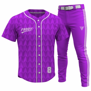 Ensemble d'uniformes de baseball personnalisés sublimés – Maillot respirant de haute qualité à boutons intégraux avec pantalon – Tenue de sport d'équipe pour l'entraînement - Product Image 1