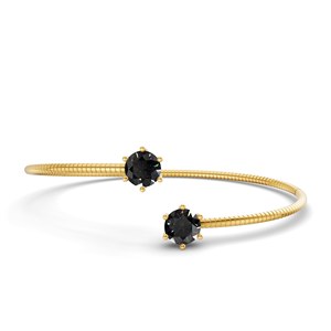 Brazalete Elora Flexi de oro rosa de 14 quilates con diamantes negros de laboratorio (1 quilate) Tw. Pulseras Románticas con Diamantes Naturales Certificados para Regalos - Product Image 5