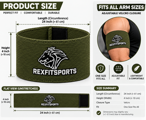 Brassard de sport personnalisé, élastique et ajustable, avec fermeture auto-agrippante, logo brodé, accessoire d'entraînement - Product Image 5